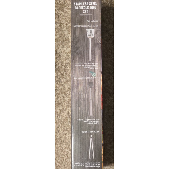 Farberware BBQ Stainless Steel Tool Set, 3 Piece, Stainless Set - New! - Picture 4 of 8